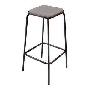 Čierna/sivá barová stolička z mangového dreva Industrial – Antic Line