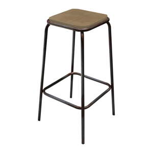 Čierna/béžová barová stolička z mangového dreva Industrial – Antic Line