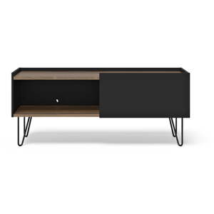 Čierny/hnedý TV stolík v dekore orecha 140x59 cm Nina – TemaHome