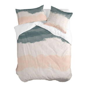 Ružová/sivá bavlnená obliečka na perinu na jednolôžko 140x200 cm Seaside – Blanc