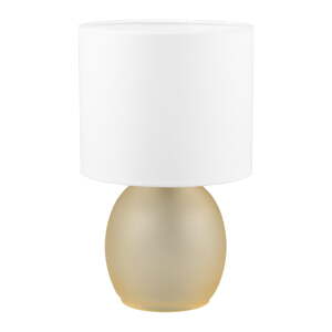 Biela/v zlatej farbe stolová lampa s textilným tienidlom (výška  29 cm) Vela – Trio