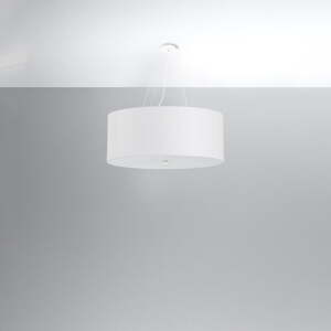 Biele závesné svietidlo s textilným tienidlom ø 70 cm Volta – Nice Lamps
