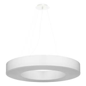 Biele závesné svietidlo s textilným tienidlom ø 70 cm Galata Slim – Nice Lamps