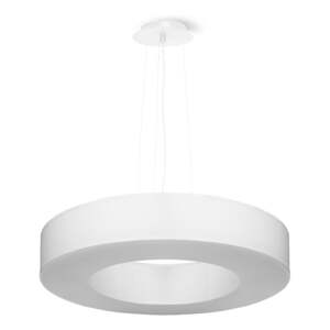 Biele závesné svietidlo s textilným tienidlom ø 50 cm Galata Slim – Nice Lamps