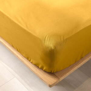 Žltá napínacia plachta z Bio bavlny 90x190 cm Biolina – douceur d'intérieur