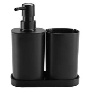 Čierna plastová súprava doplnkov do kúpeľne Vita – douceur d'intérieur