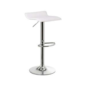 Biele barové stoličky v súprave s nastaviteľnou výškou 2 ks z imitácie kože (výška sedadla 63 cm) – Casa Selección