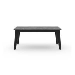 Čierny rozkladací jedálenský stôl s doskou v dekore betónu 100x180 cm Shadow – TemaHome