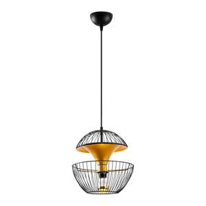 Čierne/v zlatej farbe závesné svietidlo s kovovým tienidlom ø 30 cm Telmander – Opviq lights