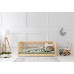 Detská posteľ z borovicového dreva 80x140 cm v prírodnej farbe Mila CWW – Adeko