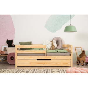Detská posteľ z borovicového dreva s úložným priestorom 90x160 cm v prírodnej farbe Mila CPD – Adeko