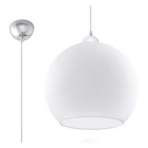 Biele závesné svietidlo so skleneným tienidlom ø 30 cm Bilbao – Nice Lamps