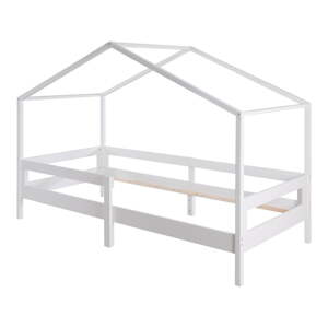 Biela domčeková detská posteľ 90x200 cm – Roba