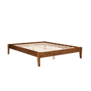 Dvojlôžková posteľ zo smrekového dreva s roštom 180x200 cm v prírodnej farbe/tmavohnedá Galaksi – Kalune Design