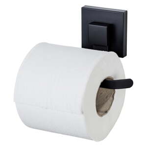 Čierny samodržiaci držiak na toaletný papier z nehrdzavejúcej ocele Quadro – Wenko
