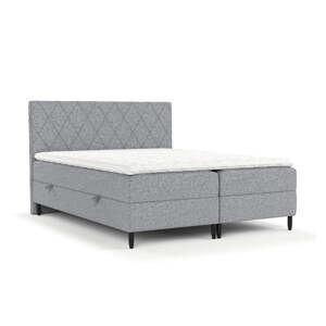 Sivá boxspring posteľ s úložným priestorom 200x200 cm Gwen – Maison de Rêve