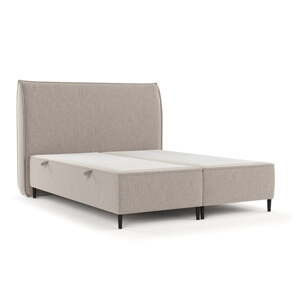 Sivá/béžová čalúnená dvojlôžková posteľ s úložným priestorom 200x200 cm Draco – Maison de Rêve