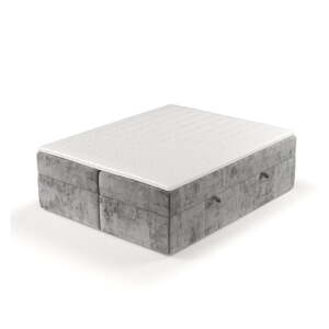 Sivá boxspring posteľ s úložným priestorom 200x200 cm Yoko – Maison de Rêve
