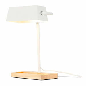 Stolová lampa s kovovým tienidlom v bielo-prírodnej farbe (výška 40 cm) Cambridge – it's about RoMi