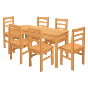 Jedálenský stôl 11164V + 6 stoličiek 1221V TORINO vosk