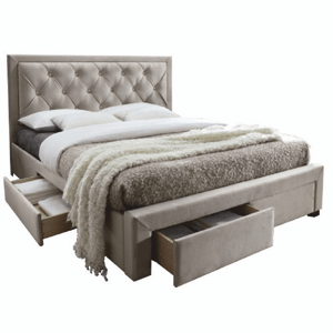 Sivohnedá manželská posteľ PREMIUM 160 x 200 cm