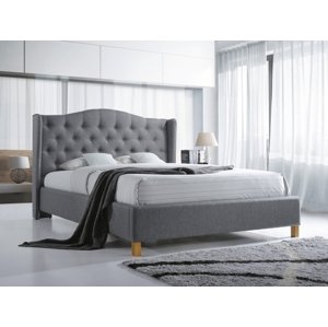 Sivá čalúnená posteľ ASPEN 180 x 200 cm