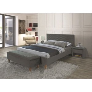 Čalúnená posteľ AZURRO VELVET 140 x 200 cm sivá