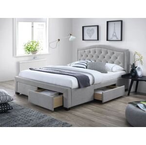 Sivá čalúnená posteľ ELECTRA 180 x 200 cm