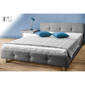 Sivá čalúnená posteľ AMELIA 120 x 200 cm