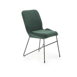 Tmavozelená zamatová stolička LASE 454