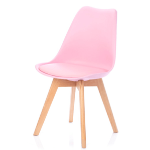 Ružová stolička BALI MARK s bukovými nohami