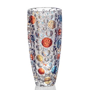 Bohemia Jihlava sklenená váza Lisboa (farebná varianta) 35,5 CM