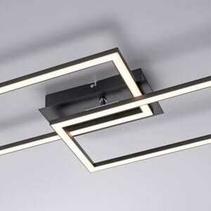 Stropné LED svetlo Iven, stmieva, čierna, 54x31 cm