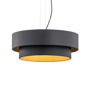 Závesná lampa Fredik, Ø 60 cm, čierna/zlatá