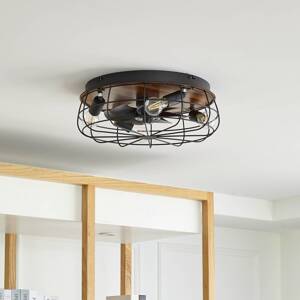 Lindby Corlys stropný ventilátor so svetlom, drevo