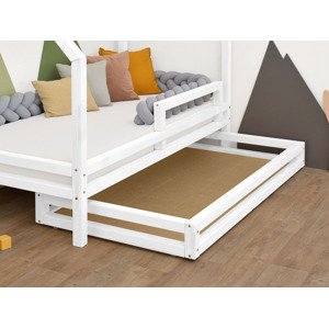 Benlemi Bielý úložný šuplík 2IN1 pod posteľ na kolieskach 90 x 160 cm (pod posteľ 90 x 180 cm) s roštom a plným dnom