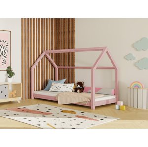 Benlemi Detská posteľ domček TERY bez bočnice Zvoľte farbu: Pastelovo ružová, Rozmer: 120x190 cm