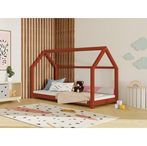 Benlemi Detská posteľ domček TERY bez bočnice Zvoľte farbu: Tehlová, Rozmer: 70x160 cm