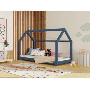 Benlemi Detská posteľ domček TERY bez bočnice Zvoľte farbu: Námornícka modrá, Rozmer: 70x160 cm