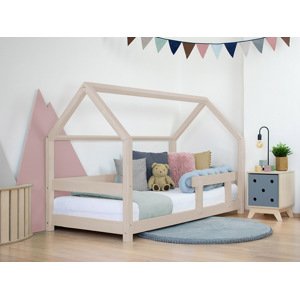 Benlemi Detská posteľ domček TERY s bočnicou Zvoľte farbu: Béžová, Rozmer: 80x180 cm