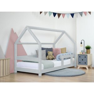 Benlemi Detská posteľ domček TERY s bočnicou Zvoľte farbu: Svetlo sivá, Rozmer: 80x180 cm