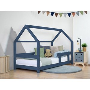 Benlemi Detská posteľ domček TERY s bočnicou Zvoľte farbu: Námornícka modrá, Rozmer: 90x190 cm