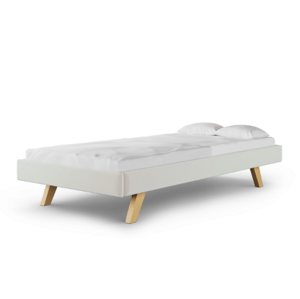 MINKO Čalúnená jednolôžková posteľ BASIC bez čela Zvoľte farbu: Krémová