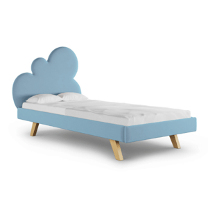 MINKO Čalúnená jednolôžková posteľ CLOUD do detskej izby Zvoľte farbu: Modrá, Strana: Vpravo