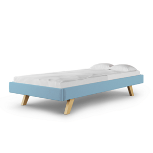 MINKO Čalúnená detská jednolôžková posteľ BASIC bez čela Zvoľte farbu: Modrá, Zvoľte rozmer: 90x200 cm