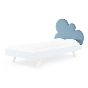 MINKO Čalúnené čelo k posteli CLOUD v tvare mraku Zvoľte farbu: Modrá, Strana: Vľavo