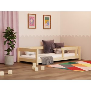 Benlemi Detská posteľ STUDY Zvoľte farbu: Pastelovo ružová, Zvoľte rozmer: 120x180 cm, Zvoľte zábranu: S jednou zábranou