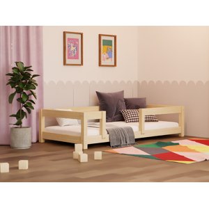 Benlemi Detská posteľ STUDY Zvoľte farbu: Pastelovo ružová, Zvoľte rozmer: 120x180 cm, Zvoľte zábranu: S dvoma zábranami