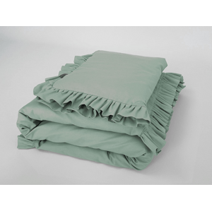 SenLove Bavlnené obliečky s volánikmi na jednolôžko Zvoľte farbu: Zelená šalvia