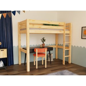 Tartak Meble Drevená vyvýšená posteľ MAKALU pre deti 90x200 cm Zvoľte farbu: Biela